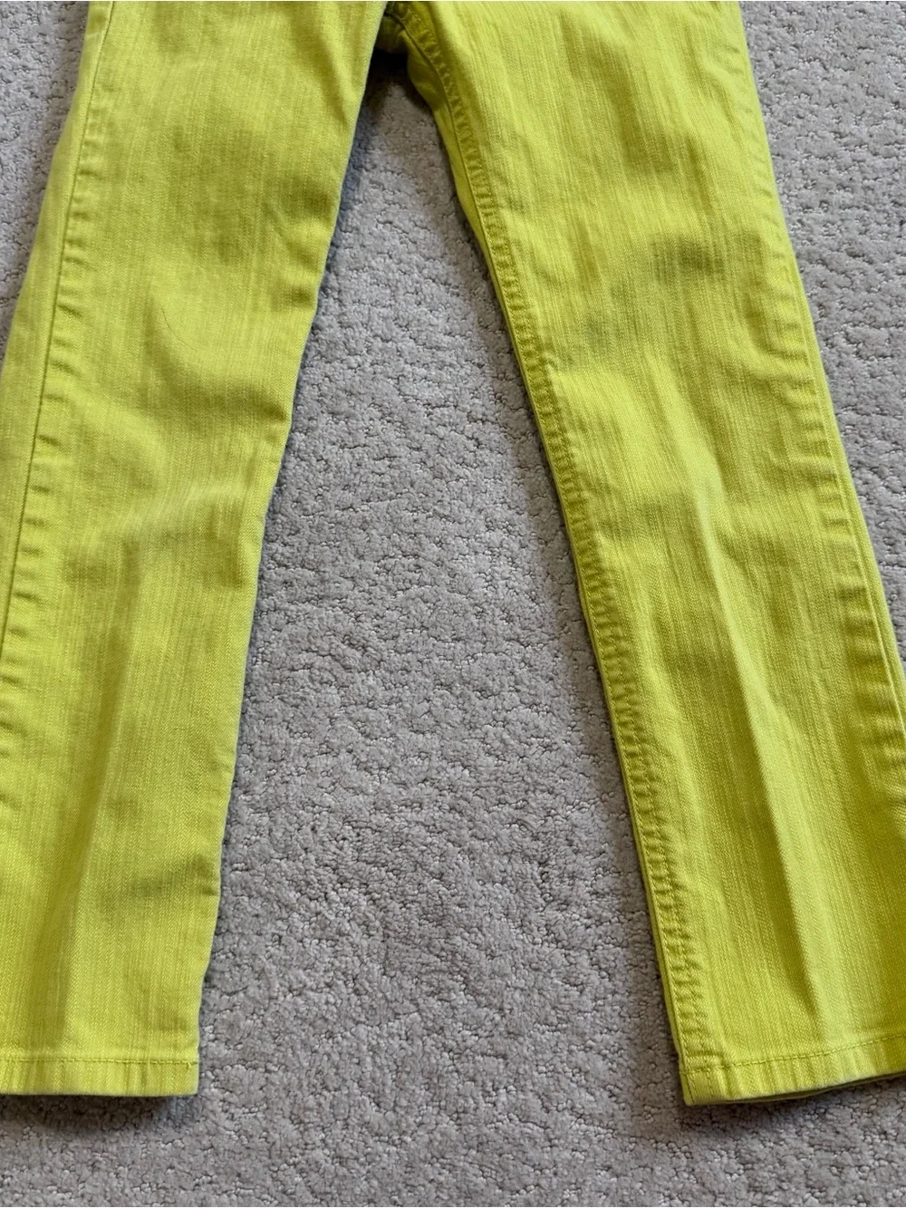 Mini Boden Girls Jeans Adjustable Waist Size 8 Y Lime Green Colorful